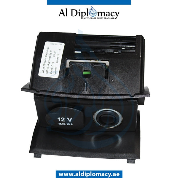 CIGARETTE LIGHTER SOCKET Housing, BEHIND CENTER CONSOLE for Mercedes-Benz S Class W221 (2006-2013) models, Part Number A2216802550