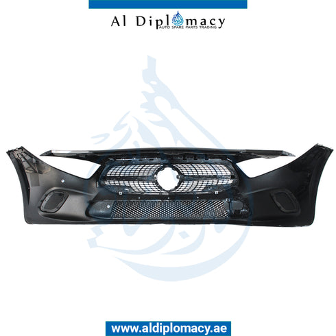 Front Bumper, WITHOUT SENSOR Hole, Normal, COMPLETE for Mercedes-Benz A Class W177 (2018-2020) models