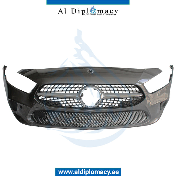 Front Bumper, WITHOUT SENSOR Hole, Normal, COMPLETE for Mercedes-Benz A Class W177 (2018-2020) models, Part Number ATC-1778800100-CO