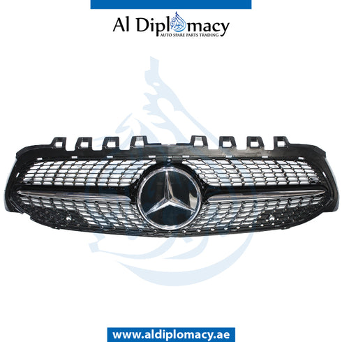 SHOW Grille, DIAMOND Style, WITHOUT Camera, BLACK for Mercedes-Benz A Class W177 (2018-2020) models, Part Number ATC-1778880200-BK