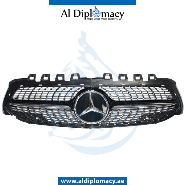SHOW Grille, DIAMOND Style, WITHOUT Camera, BLACK for Mercedes-Benz A Class W177 (2018-2020) models, Part Number ATC-1778880200-BK