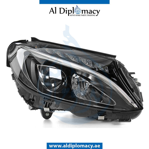Right Headlight, STATIC Led, EMPTY for Mercedes-Benz C Class W205 (2015-2021) models, Part Number ATC-2059067403
