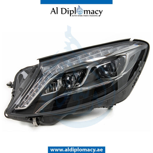 Left Headlight, DYNAMIC Led, EMPTY for Mercedes-Benz S Class W222 (2014-2020) models, Part Number ATC-2228207361