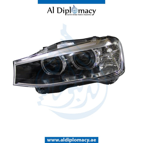 Left Headlight, BI Xenon, EMPTY for BMW X3 Series F25 (2010-2017) models, Part Number ATC-63117401131