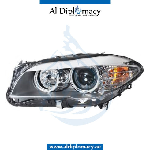 Left Headlight, Normal, COMPLETE for BMW 5 Series F10 (2010-2016) models, Part Number ATC-63117203239-CO