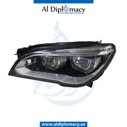 Left Headlight, Led, EMPTY for BMW 7 Series F01 (2013-2015) models, Part Number ATC-63117348497