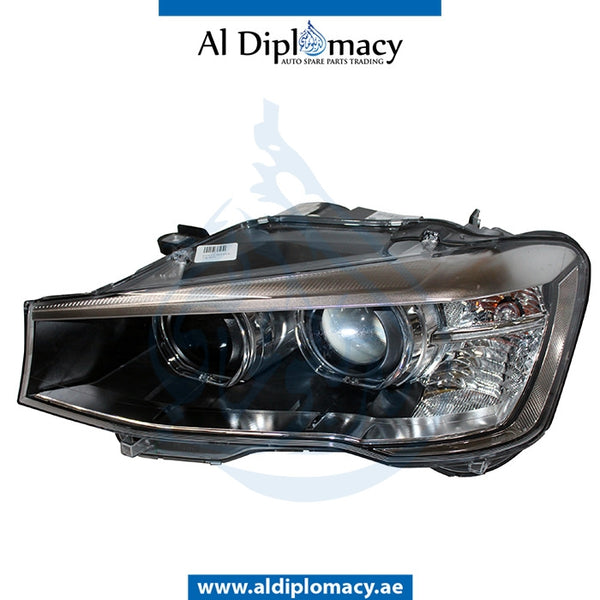 Left Headlight, BI Xenon, COMPLETE for BMW X3 Series F25 (2010-2017) models, Part Number ATC-63117401131-CO
