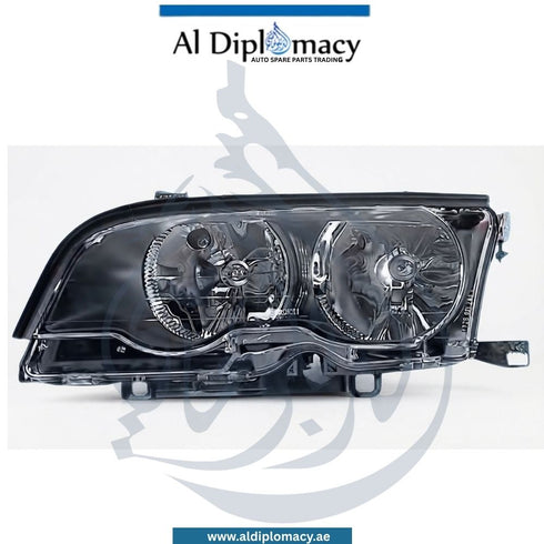 BMW 3 Series E46 Headlight Normal Black Left Side - OEM Part Number 63126910955 Tyc