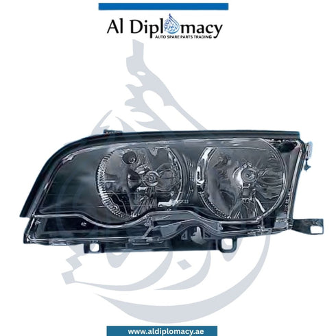 BMW 3 Series E46 Headlight Normal Black Left Side - OEM Part Number 63126919625 Tyc