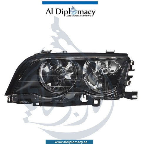 BMW 3 Series E46 Headlight Normal Silver Left Side - OEM Part Number 63126910957 Tyc