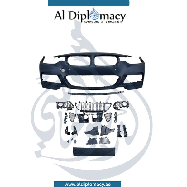 BMW 3 Series F30 FRONT Bumper, WITH Sensor AND WIPER HOLE, M TEC Style, EMPTY - Taiwan
