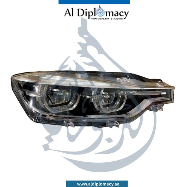 BMW 3 Series F30 Headlight, LED, Complete Right Side - Used OEM Part Number 63117419634
