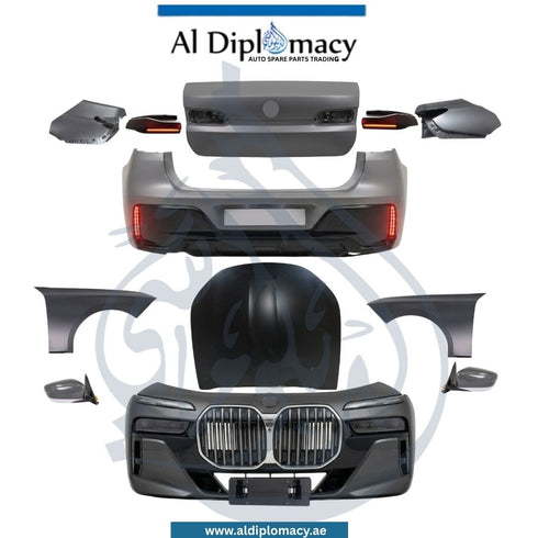 BMW 7 Series F02 To G70 M Look Full Conversion Body Kit With Hood, Fenders, Headlights, Taillights, Front And Rear Bumpers, Rear Fenders, Trunk Lid, Mirrors And Exhaust Tips China Brand