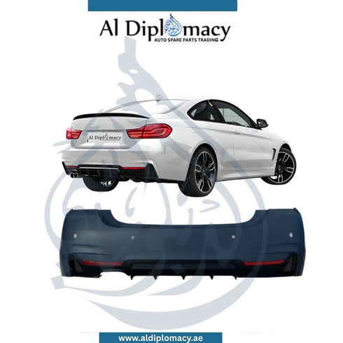 BMW 4 Series F32 F33 F36 Rear Bumper with Sensor Hole M Tec Style One Single Exhaust Style Empty - China