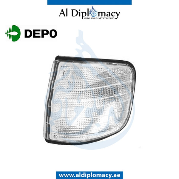 Left Side Turn Signal Lamp, White, 440-1606L-We-C, Mercedes-Benz E Class W124 Models By Depo Part Number 1248260743