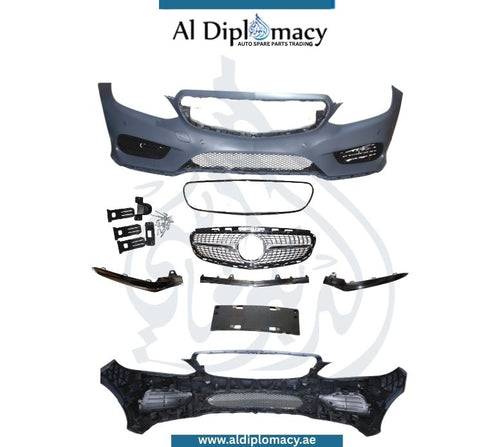 MERCEDES-BENZ E CLASS W212 FRONT BUMPER, WITH SENSOR HOLE, AND SHOW GIRLLE, AMG, COMPLETE, TAIWAN, 2128852738