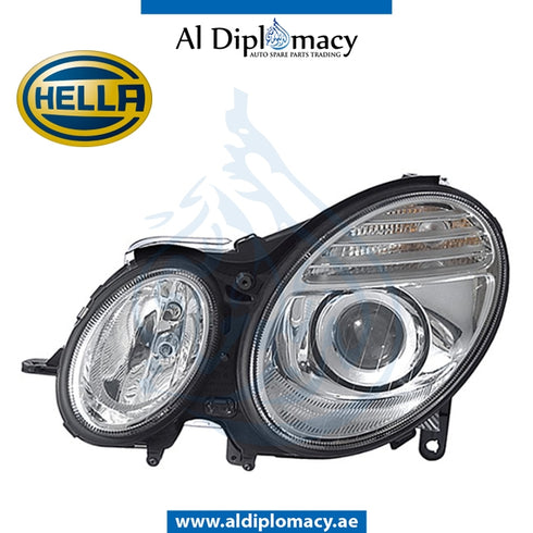 Left Headlight, BI Xenon, 1EL 009 260-551 for Mercedes-Benz E Class W211 (2002-2009) models, Part Number H-2118204761