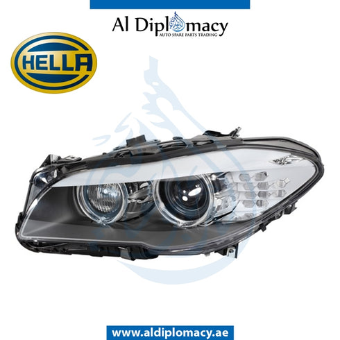 Left Headlight, BI Xenon, 1EL 010 131-511 for BMW 5 Series F10 (2010-2016) models, Part Number H-63117271911