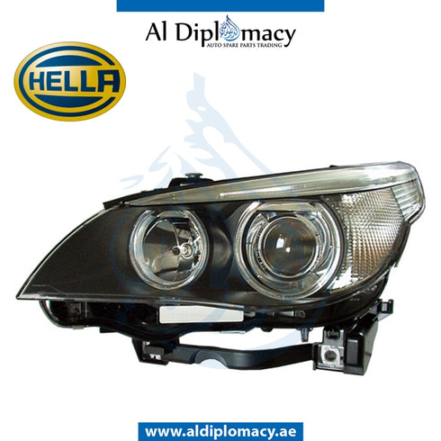 Left Headlight, AKL Xenon, 1EL 163 073-011 for BMW 5 Series E60 (2004-2010) models, Part Number H-63127160149