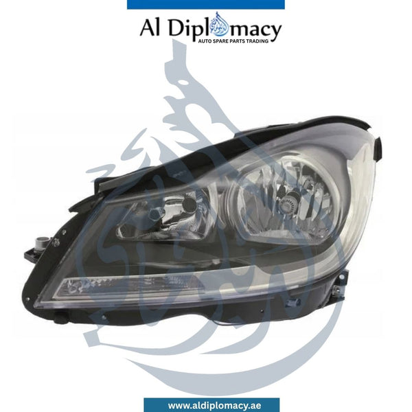 Mercedes-Benz C Class W204 Headlight, Normal, Black, Right Side - OEM Part Number 2048209659