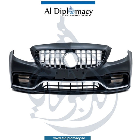 Mercedes-Benz C Class W205 Front Bumper, With Sensor And Camera Hole, Amg 63 Look, Complete - OEM Part Number A2058802240 Taiwan