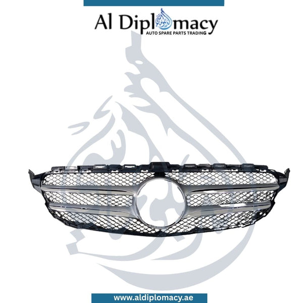 Mercedes-Benz C Class W205 Show Grille, Silver - Taiwan - OEM Part Number 2058880160