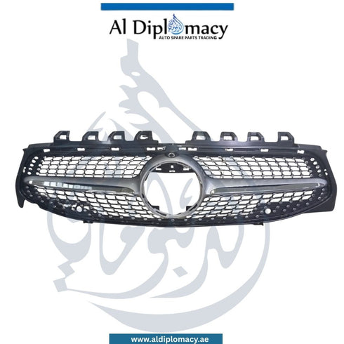 Mercedes-Benz Cla Class W118 Show Grille, Diamond Style, With Camera Hole, Silver - OEM Part Number A1188800902 China