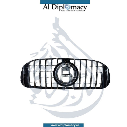 Mercedes-Benz GLS Class X167 front grille GTR style, silver finish, for 2020+ models