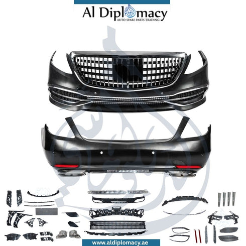 W222 Maybach Bodykit 2018 Complete. Front Bumper, Rear Bumper, Grille, And Exhaust, Mercedes-Benz S Class W222 Models, China