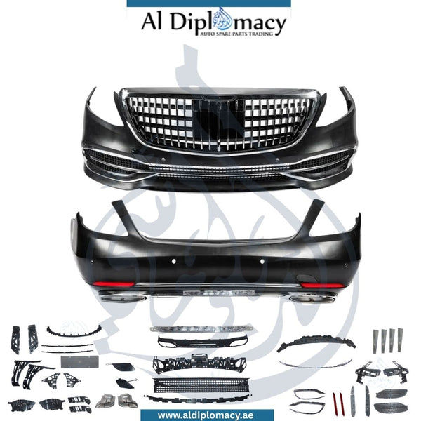 W222 Maybach Bodykit 2018 Complete. Front Bumper, Rear Bumper, Grille, And Exhaust, Mercedes-Benz S Class W222 Models, China