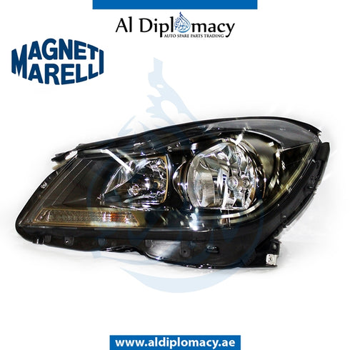 Left Headlight, Normal, BLACK 710301270207 for Mercedes-Benz C Class W204 (2007-2015) models, Part Number MM-2048209559