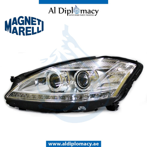 Left Headlight, BI Xenon, 711307023062 for Mercedes-Benz S Class W221 (2006-2013) models, Part Number MM-2218201559