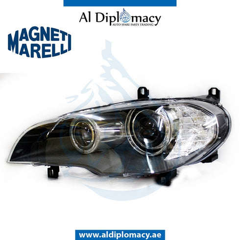 Left Headlight, BI Xenon, 710815023001 for BMW X5 Series E70 (2006-2013) models, Part Number MM-63117288991