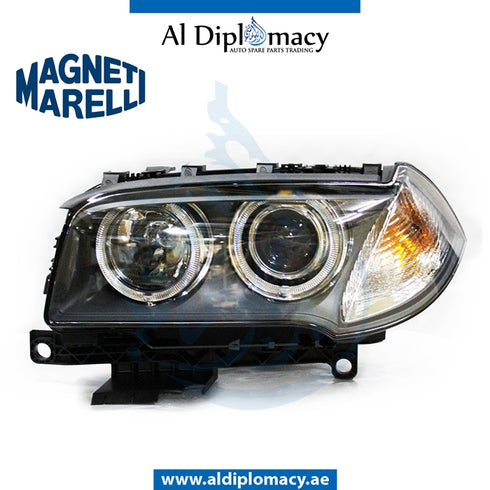 Left Headlight, SINGLE Xenon, 2006 711307023296 for BMW X3 Series E83 (2003-2006) models, Part Number MM-63123456035