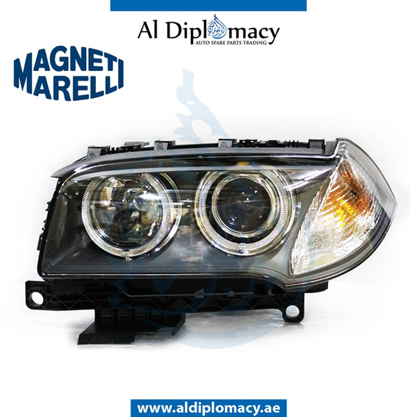 Left Headlight, SINGLE Xenon, 2006 711307023296 for BMW X3 Series E83 (2003-2006) models, Part Number MM-63123456035