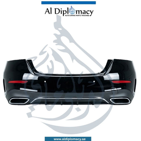 Mercedes-Benz E Class W214 complete AMG rear bumper without sensor hole, original Mercedes used part, OEM A2148859004