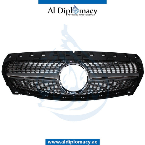 SHOW Grille, Silver, CLA250 SPORT LOOK for Mercedes-Benz CLA Class W117 (2013-2022) models, Part Number T-1178801303-SL-CN