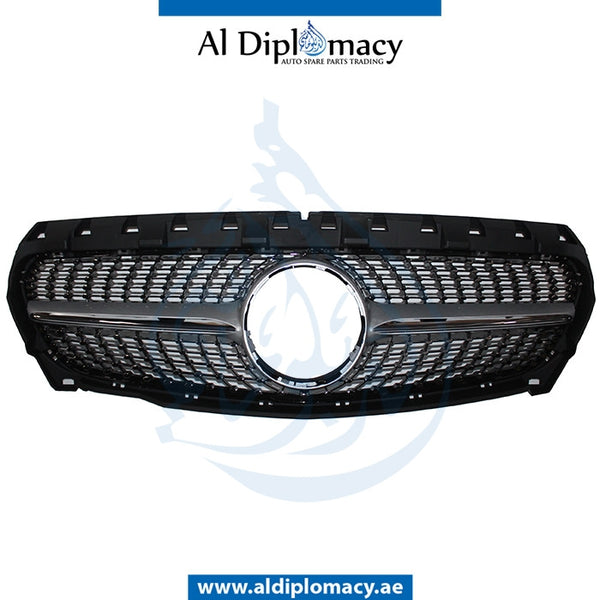 SHOW Grille, Silver, CLA250 SPORT LOOK for Mercedes-Benz CLA Class W117 (2013-2022) models, Part Number T-1178801303-SL-CN