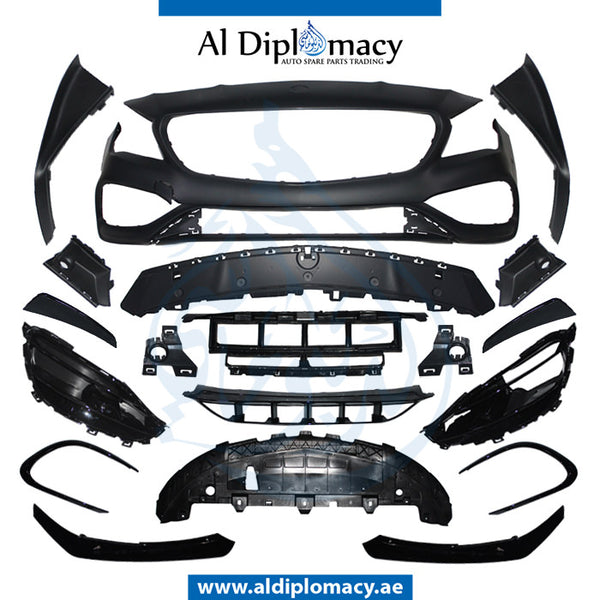 Front Bumper, WITH WIPER Hole, AMG for Mercedes-Benz CLA Class W117 (2013-2022) models, Part Number T-1178802701-CO W/O GRILLE