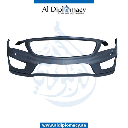 Front Bumper, WITH SENSOR AND WIPER Hole, COMPLETE for Mercedes-Benz CLA Class W117 (2013-2022) models