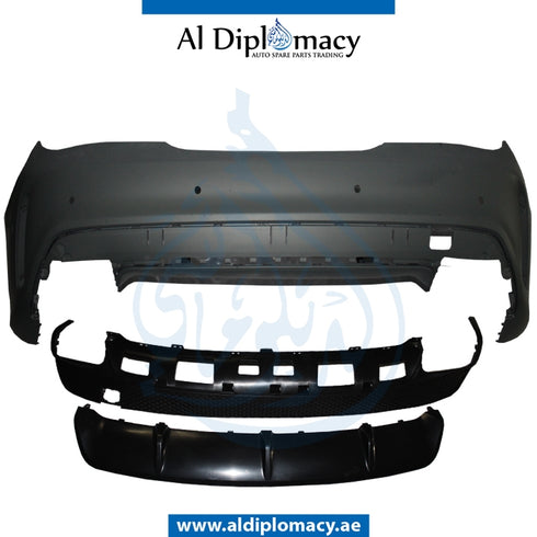Rear Bumper, WITH SENSOR Hole, COMPLETE for Mercedes-Benz CLA Class W117 (2013-2022) models, Part Number T-1178805040-CO
