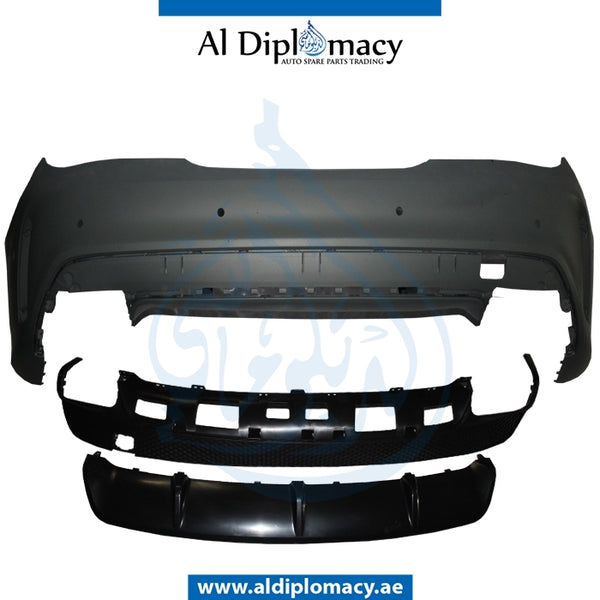 Rear Bumper, WITH SENSOR Hole, COMPLETE for Mercedes-Benz CLA Class W117 (2013-2022) models, Part Number T-1178805040-CO