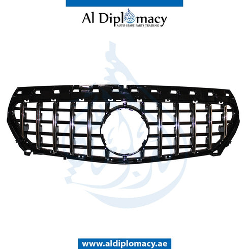SHOW Grille, GT Style, BLACK for Mercedes-Benz CLA Class W117 (2013-2022) models, Part Number T-117GRILL(GTR STYLE)-BK