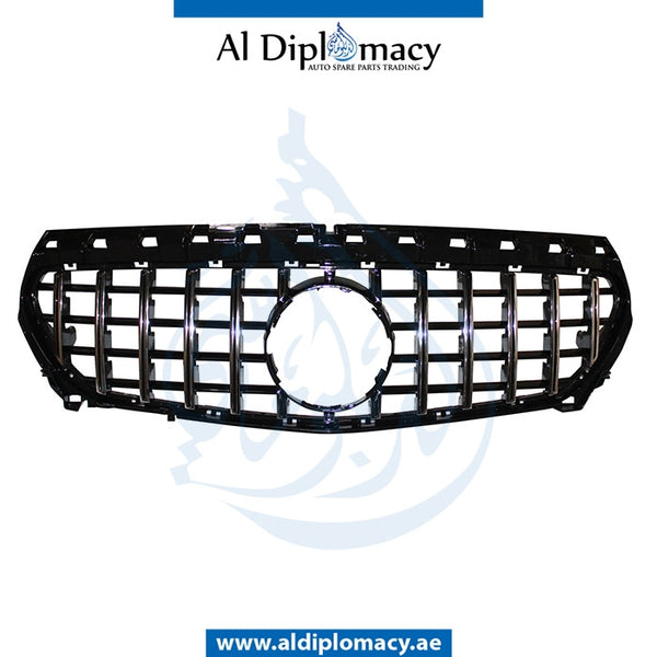 SHOW Grille, GT Style, BLACK for Mercedes-Benz CLA Class W117 (2013-2022) models, Part Number T-117GRILL(GTR STYLE)-BK