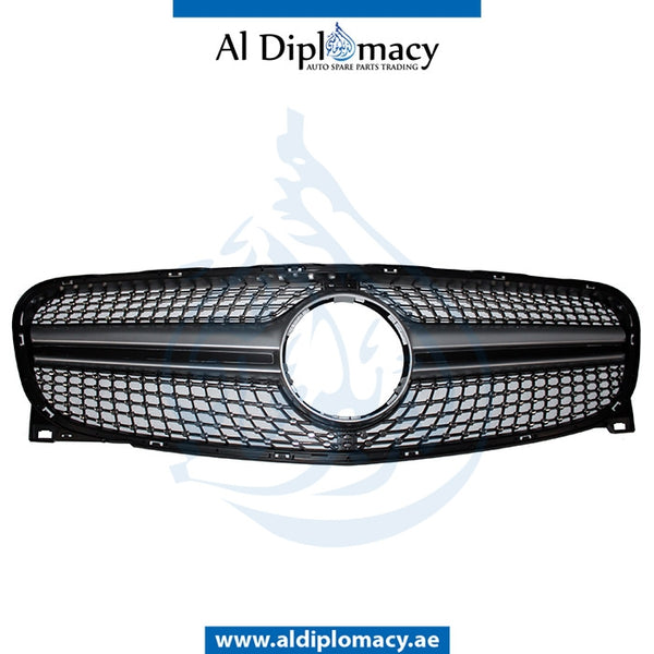 SHOW Grille, Silver, A250 DIAMOND SPORT LOOK for Mercedes-Benz GLA Class H247 (2014-2020) models, Part Number T-156 GRILLE SPORT LOOK-SL