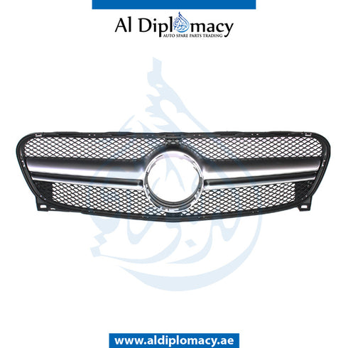 SHOW Grille, Silver, WITHOUT LOGO for Mercedes-Benz GLA Class H247 (2014-2020) models, Part Number T-156 GRILLE GLA45SL-W/O LOGO
