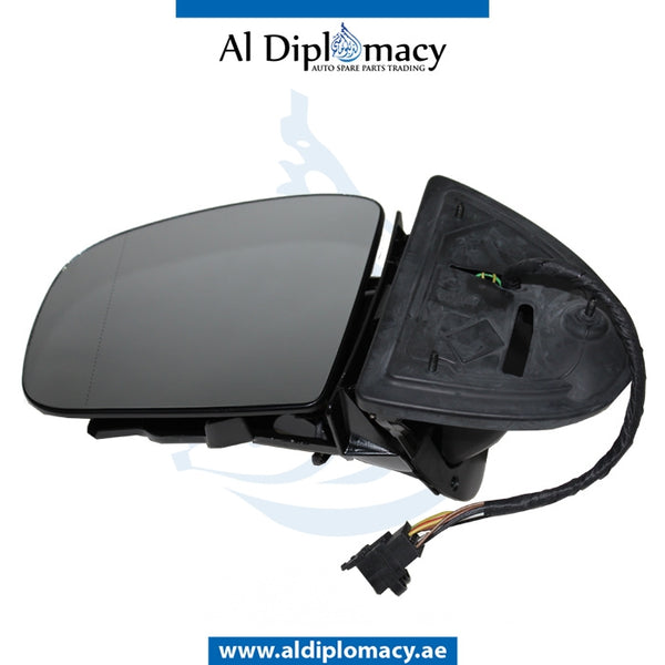 Left Mirror, WITH Glass, WITHOUT COVER for Mercedes-Benz M Class W163 (1998-2005) models, Part Number T-163MIR#13PIN (LH)