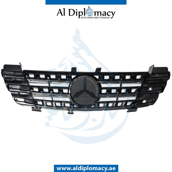 SHOW Grille, Black, 3 LINES for Mercedes-Benz M Class W164 (2006-2011) models, Part Number T-164GRILL-BK(3LINE)W/LOGO