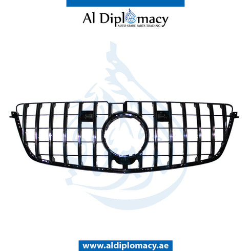 SHOW Grille, GTR Style, BLACK for Mercedes-Benz GL Class X166 (2013-2019) models, Part Number T-166GRILL (GL) (GTR STYLE)-BK