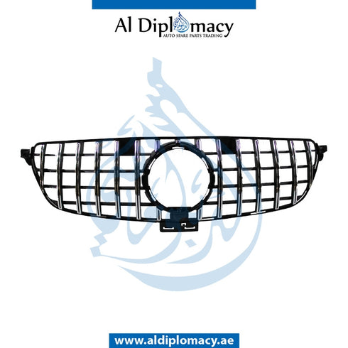 SHOW Grille, GTR Style, BLACK for Mercedes-Benz GL Class X166 (2013-2019) models, Part Number T-166GRILL (GLE) (GTR STYLE)-BK